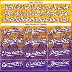 Custom Gold White-Purple 3D Gradient Square Shape Authentic Baseball Jersey