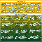Custom Gold White-Green 3D Gradient Square Shape Authentic Baseball Jersey