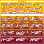 Custom Gold White-Crimson 3D Gradient Square Shape Authentic Baseball Jersey