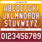 Custom Gold White-Crimson 3D Gradient Square Shape Authentic Baseball Jersey