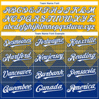 Custom Gold White-Royal 3D Gradient Square Shape Authentic Baseball Jersey