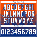 Custom Orange White-Royal 3D Gradient Square Shape Authentic Baseball Jersey