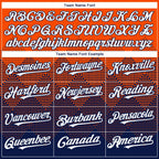 Custom Orange White-Navy 3D Gradient Square Shape Authentic Baseball Jersey