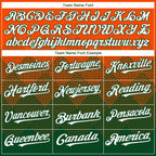 Custom Orange White-Green 3D Gradient Square Shape Authentic Baseball Jersey