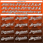 Custom Orange White-Brown 3D Gradient Square Shape Authentic Baseball Jersey