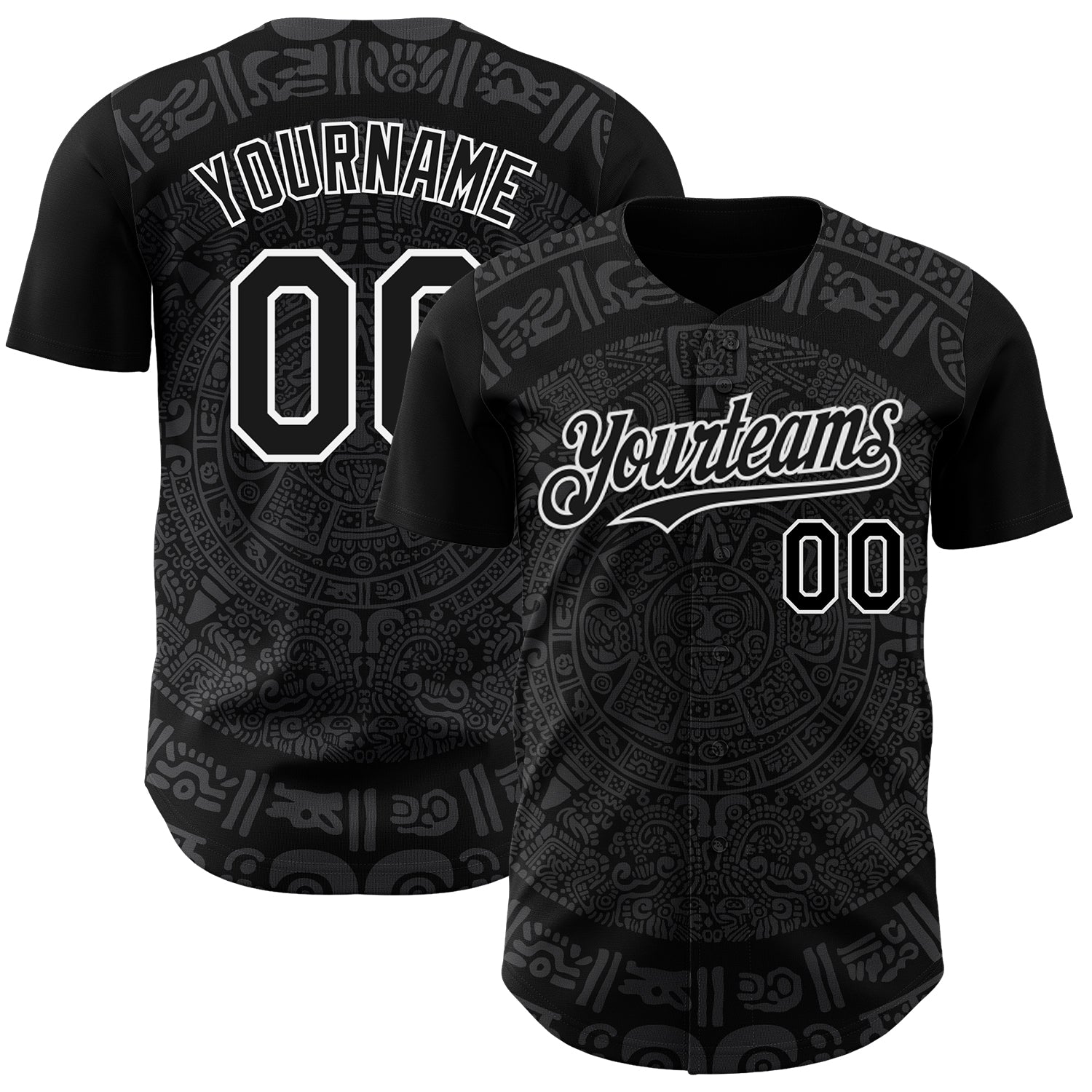 Custom Black Gray-White 3D Mexico Authentic Baseball Jersey