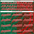 Custom Red Green Kelly Green-White 3D Mexico Scratch Authentic Baseball Jersey