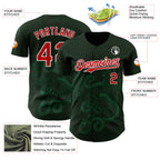 Custom Green Red Kelly Green-White 3D Mexico Authentic Baseball Jersey
