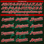 Custom Green Red Kelly Green-White 3D Mexico Authentic Baseball Jersey