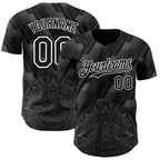 Custom Black Steel Gray-White 3D Mexico Authentic Baseball Jersey