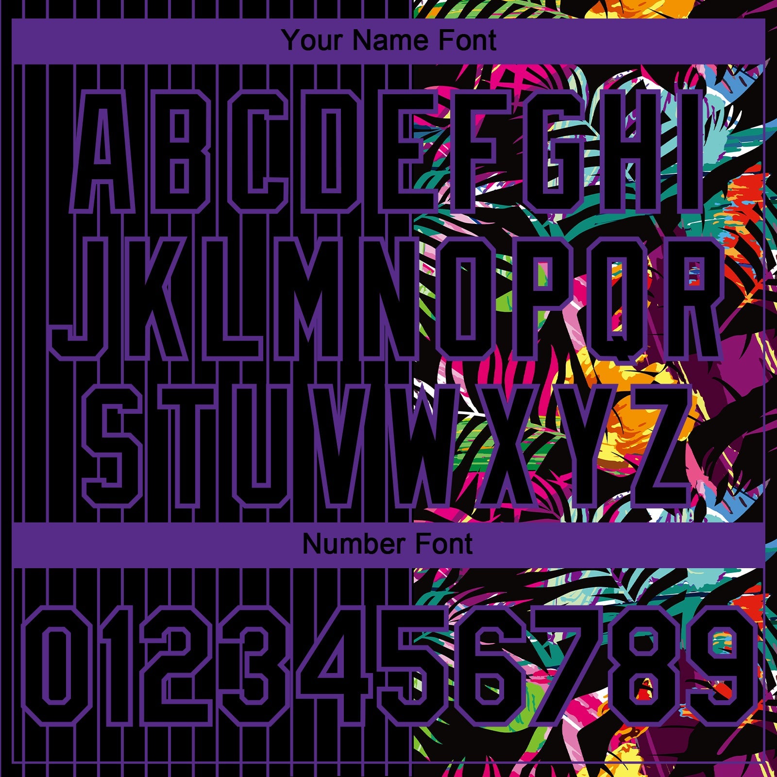 Custom Black Purple 3D Pattern Design Pinstripe Tropical Palm Leaves Authentic Baseball Jersey