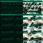 Custom Black Kelly Green 3D Pattern Design Pinstripe Tropical Palm Leaves Authentic Baseball Jersey