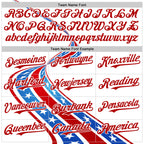 Custom White Thunder Blue-Red 3D Patriotic American Flag Authentic Baseball Jersey