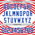 Custom White Thunder Blue-Red 3D Patriotic American Flag Authentic Baseball Jersey