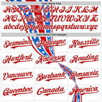 Custom White Thunder Blue-Red 3D Patriotic American Flag Authentic Baseball Jersey