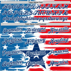 Custom White US Navy Blue-Red 3D Patriotic American Flag Authentic Baseball Jersey