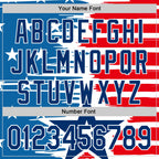 Custom White US Navy Blue-Red 3D Patriotic American Flag Authentic Baseball Jersey