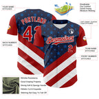 Custom Navy Red-White 3D Patriotic American Flag Authentic Baseball Jersey