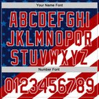 Custom Navy Red-White 3D Patriotic American Flag Authentic Baseball Jersey