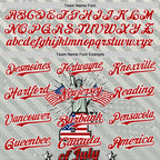 Custom Gray Red-White 3D Patriotic American Flag And Statue of Liberty Authentic Baseball Jersey