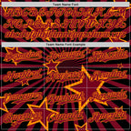 Custom Black Maroon-Bay Orange 3D Pattern Design Patriotic American Symbol Star Authentic Baseball Jersey