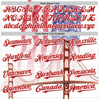 Custom White Royal-Red 3D Patriotic American Flag And Golden Gate Bridge Authentic Baseball Jersey