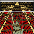 Custom Black Red-Old Gold 3D Pattern Design Patriotic American Symbol Statue of Liberty Authentic Baseball Jersey