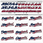 Custom White USA Flag Fire Red-Black 3D Patriotic Skull Authentic Baseball Jersey