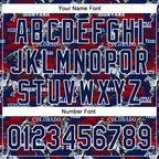 Custom Navy White 3D Pattern Design Patriotic American Spirit Rodeo Cowboy Authentic Baseball Jersey