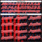 Custom Black Thunder Blue Fire Red-White 3D Patriotic American Flag Authentic Baseball Jersey