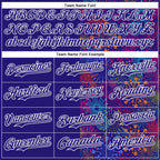 Custom Dark Purple White 3D Pattern Design Patriotic American Spirit Firework Authentic Baseball Jersey