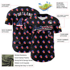 Custom Black USA Flag-White 3D Patriotic American Flag Authentic Baseball Jersey