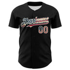 Custom Black Vintage USA Flag-White 3D Patriotic American Symbol Authentic Baseball Jersey
