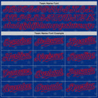 Custom Royal Fire Red-Cream 3D Pattern Design Patriotic American Symbol Statue of Liberty Authentic Baseball Jersey