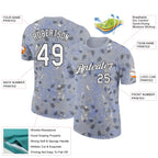 Custom Gray White-Black 3D Pickleball Paddles Balls Floral Performance T-Shirt