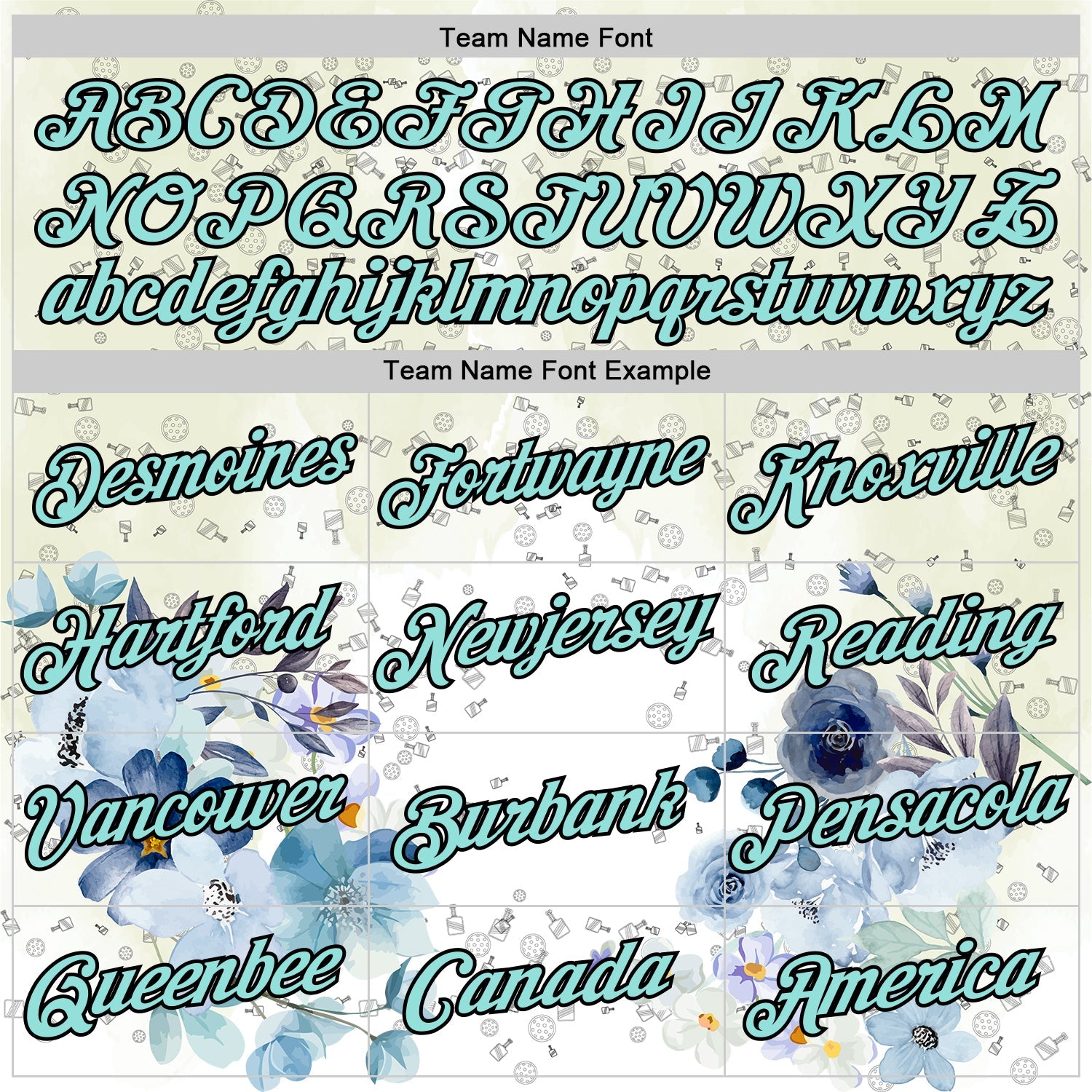 Custom White Ice Blue-Black 3D Pickleball Paddles Balls Floral Performance T-Shirt