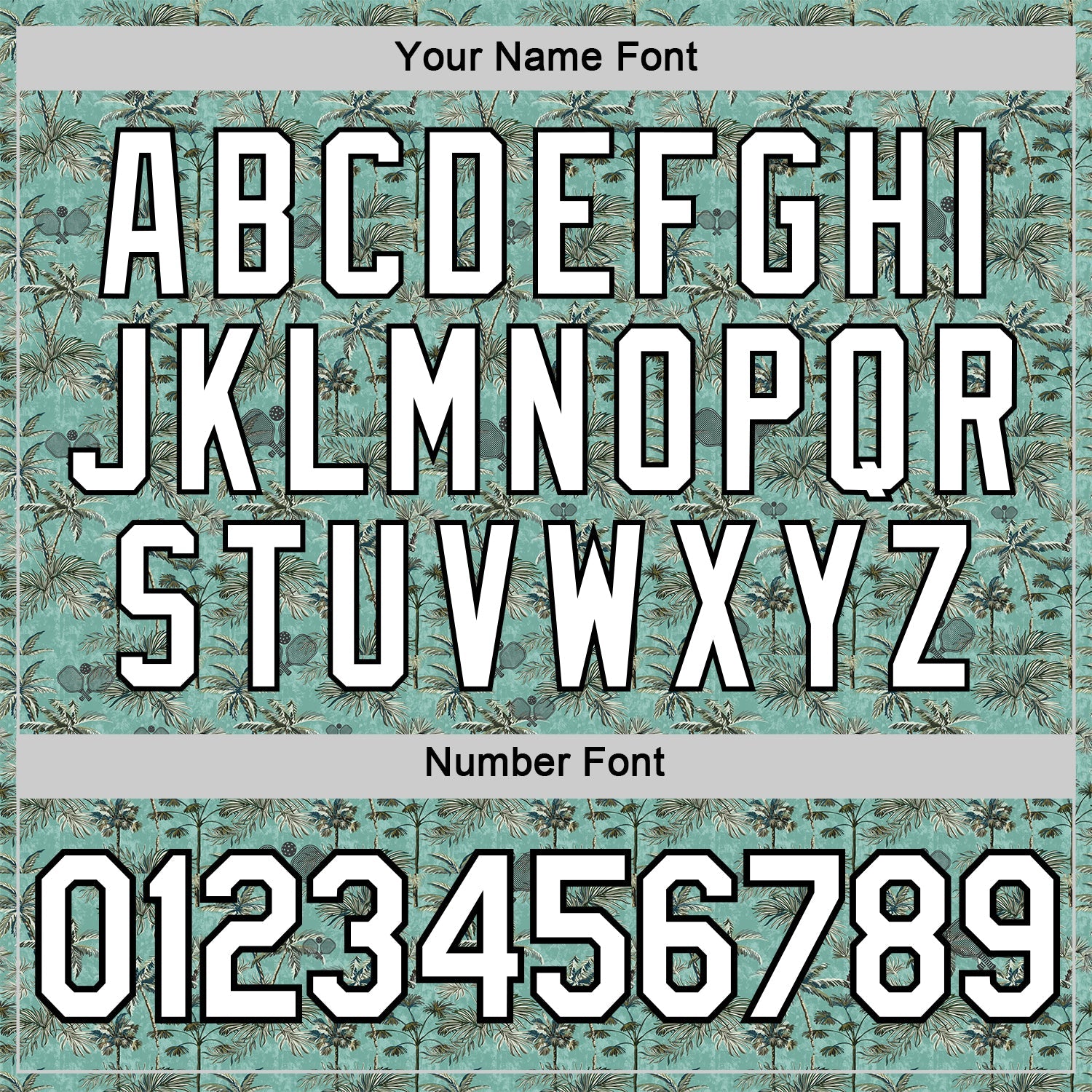 Custom Green White-Black 3D Pickleball Paddles Balls Tropical Palm Trees Performance T-Shirt