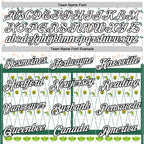 Custom Green White-Black 3D Pickleball Paddles Balls Floral Performance T-Shirt
