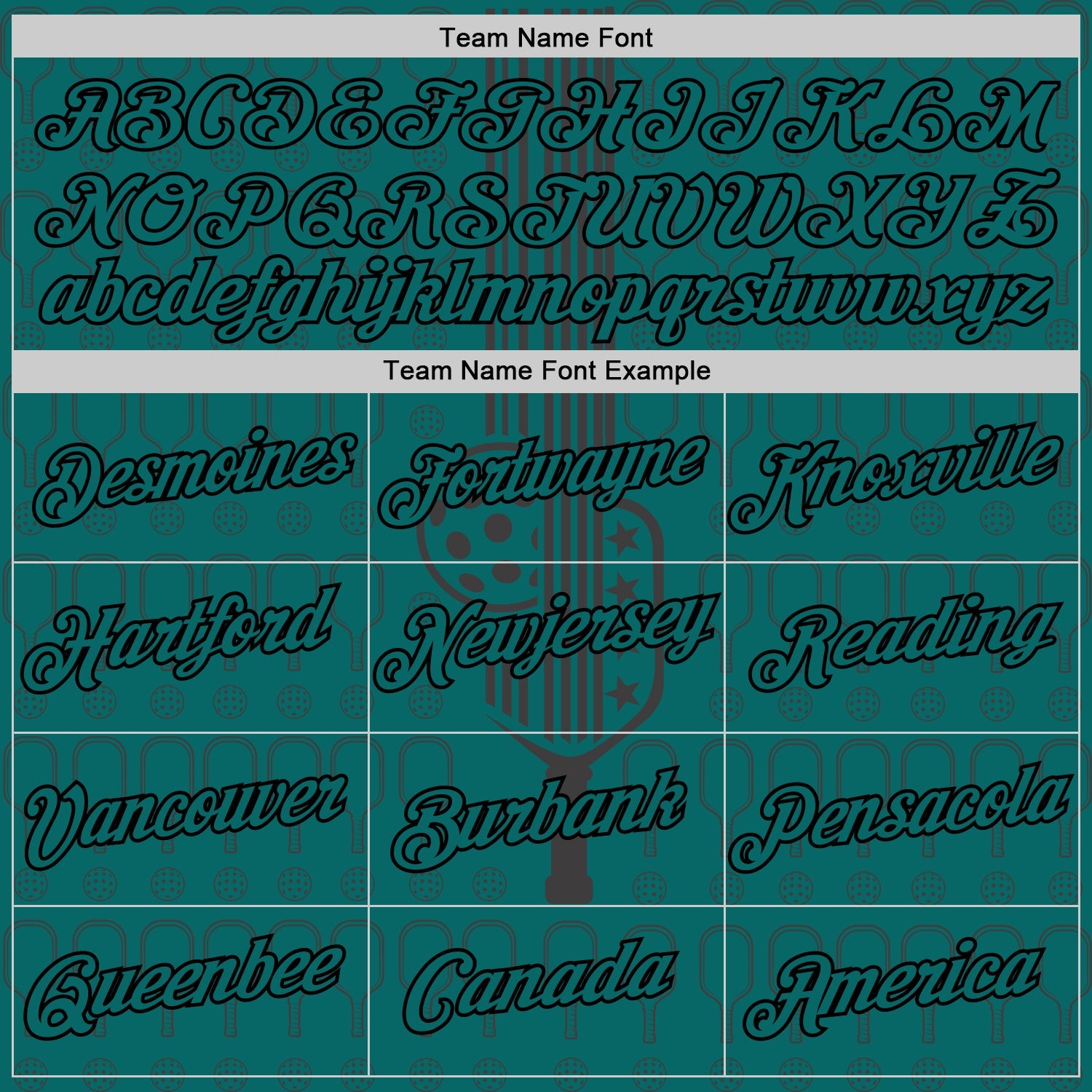 Custom Teal Black 3D Pickleball Paddles Balls Performance T-Shirt