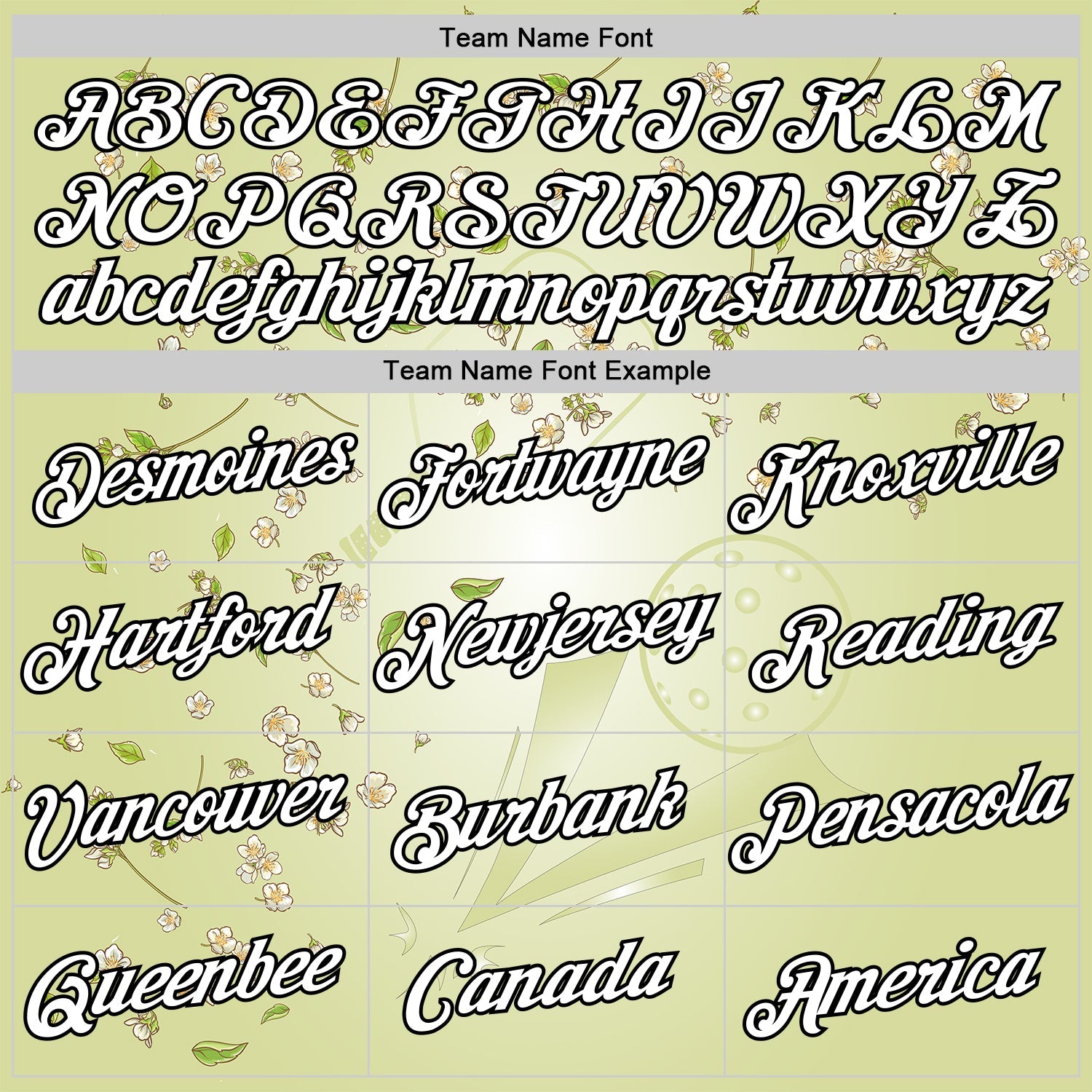 Custom Green White-Black 3D Pickleball Paddles Balls Floral Performance T-Shirt