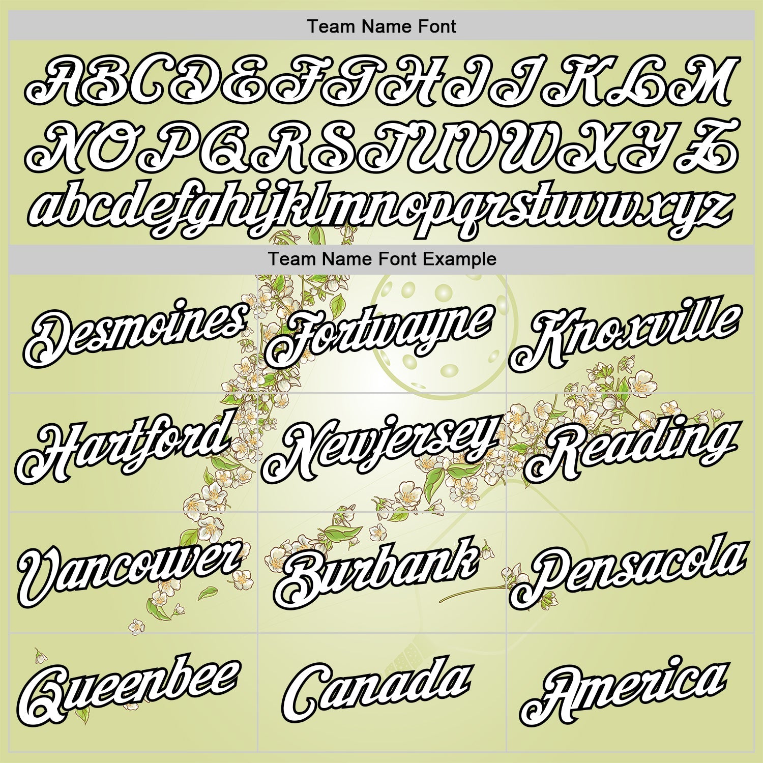 Custom Green White-Black 3D Pickleball Paddles Balls Floral Performance T-Shirt