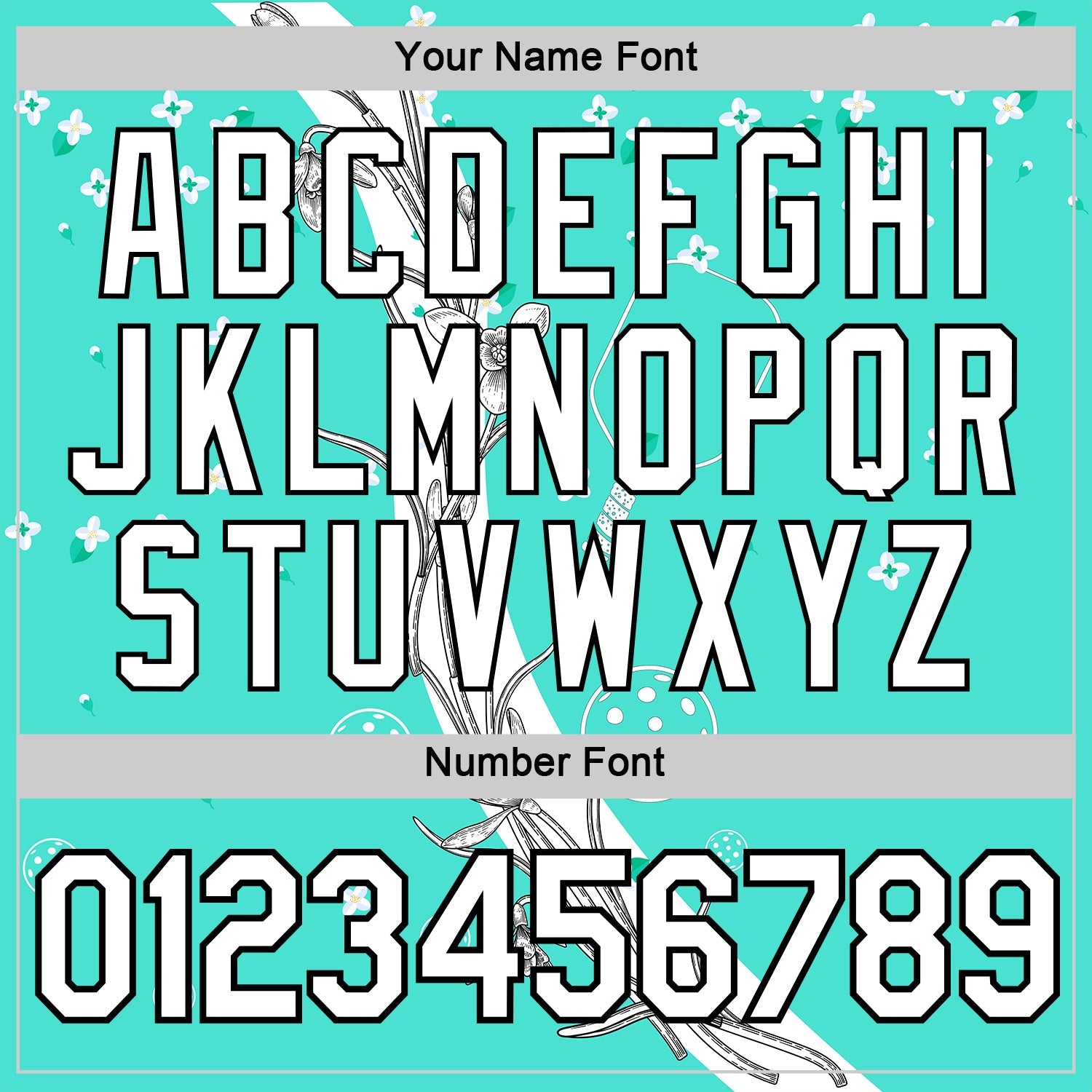 Custom Green White-Black 3D Pickleball Paddles Balls Floral Performance T-Shirt