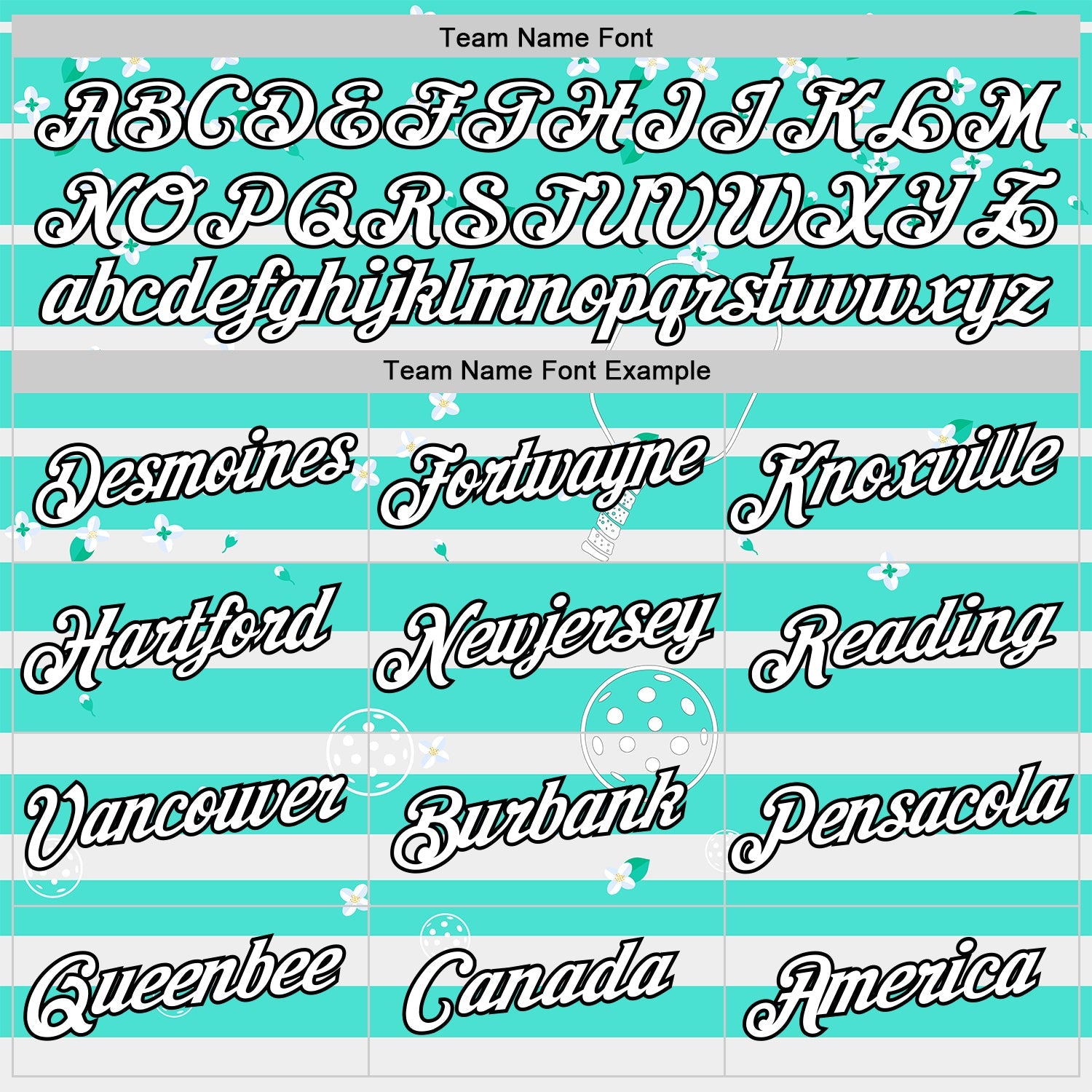 Custom Green White-Black 3D Pickleball Paddles Balls Floral Performance T-Shirt