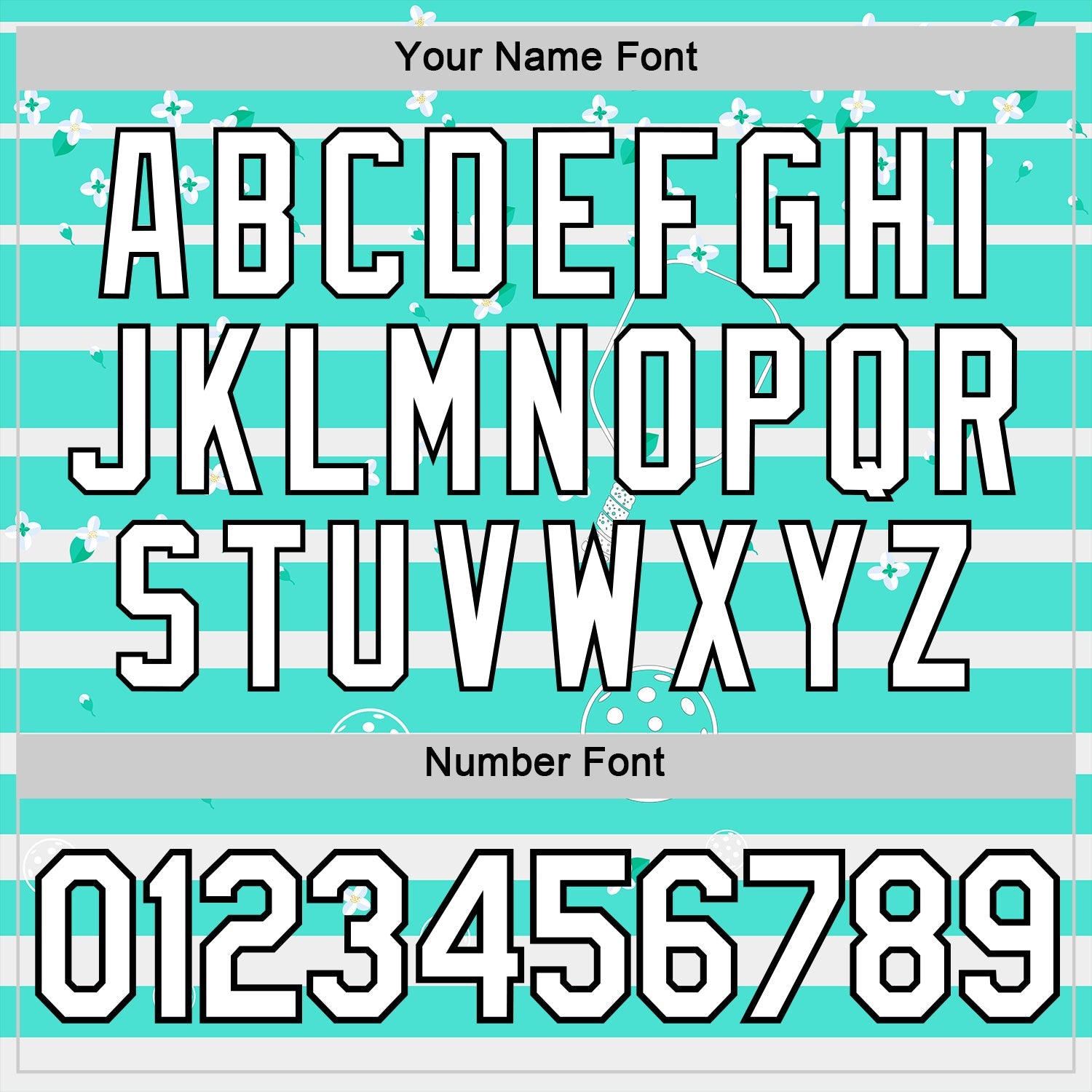 Custom Green White-Black 3D Pickleball Paddles Balls Floral Performance T-Shirt