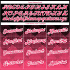 Custom Black Neon Pink-White 3D Pattern Design Gradient Square Shapes Performance T-Shirt