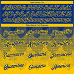 Custom Royal Yellow 3D Pattern Design Gradient Square Shapes Performance T-Shirt