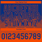 Custom Royal Orange 3D Pattern Design Gradient Square Shapes Performance T-Shirt