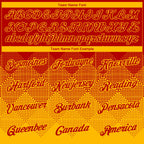 Custom Red Gold 3D Pattern Design Gradient Square Shapes Performance T-Shirt