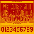 Custom Red Gold 3D Pattern Design Gradient Square Shapes Performance T-Shirt