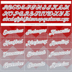 Custom Red Gray-White 3D Pattern Design Gradient Square Shapes Performance T-Shirt